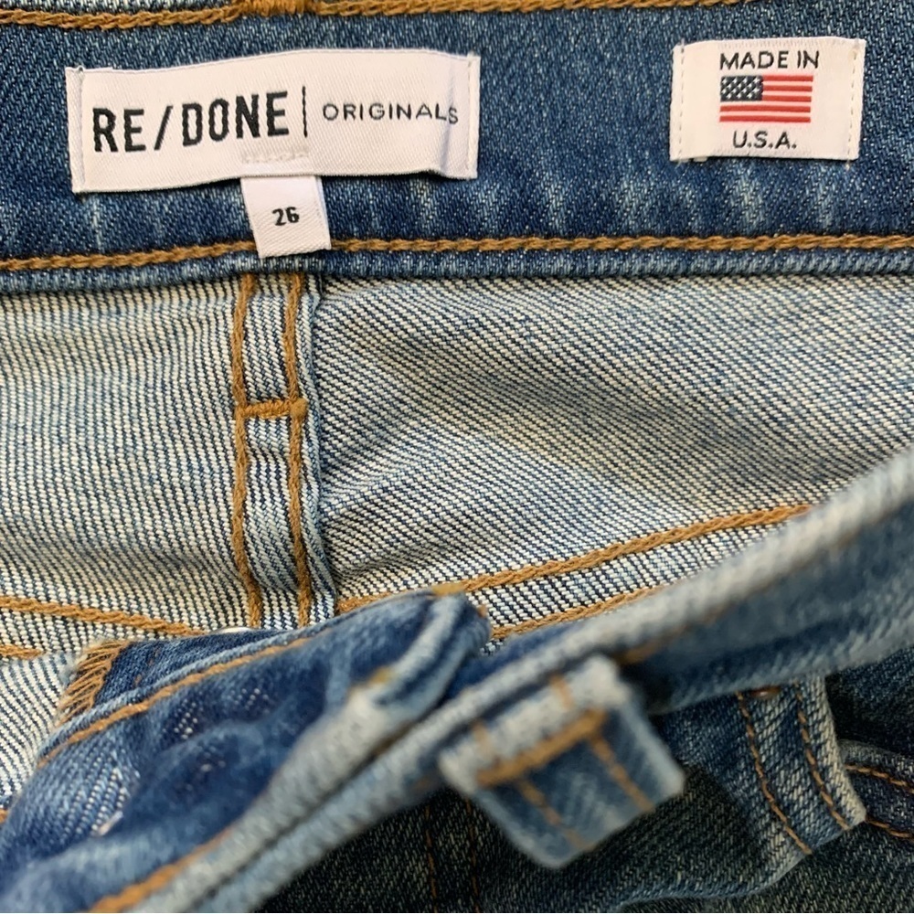RE/DONE Originals Ultra High Rise Mid 70’s Button Fly Size 26 *Sample Pair* - Picture 7 of 15